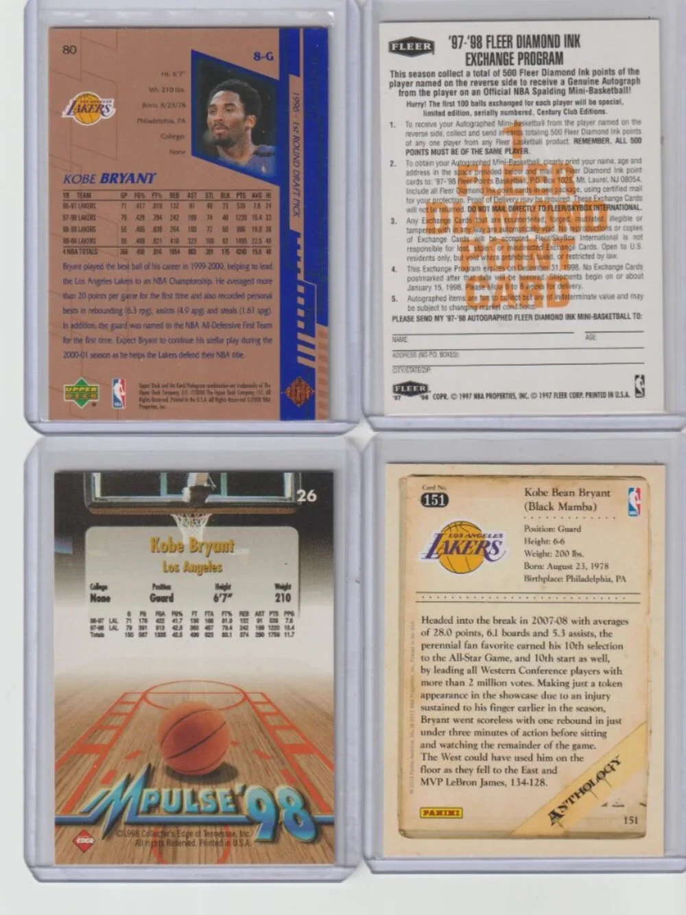 Kobe Bryant 4 Card Set — Lakers/Black Mamba Magic #20
